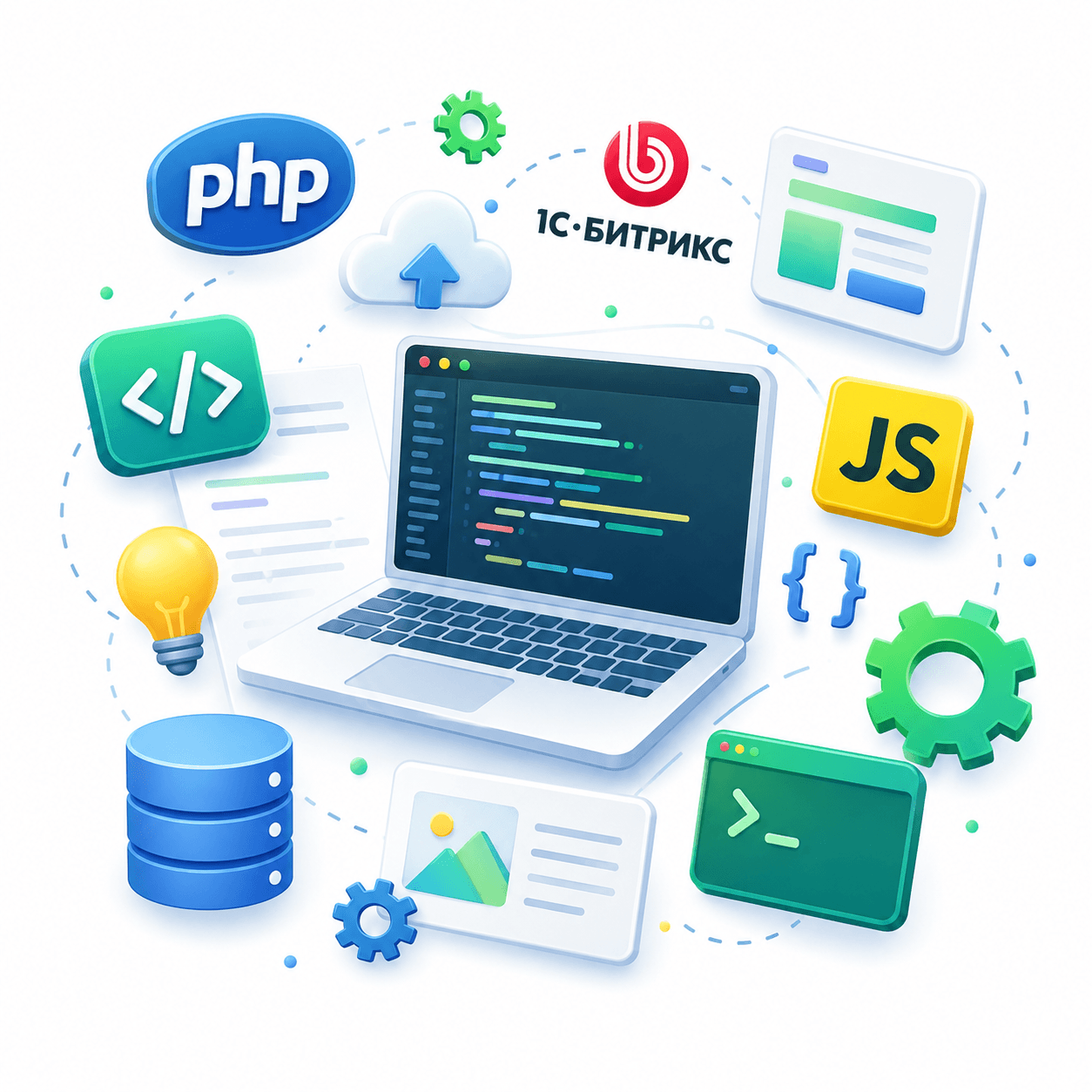 Intro- изображение сайта, которое передает набор технологий